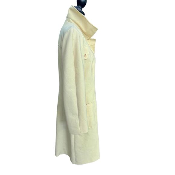 Vintage 1970s Primrose Yellow Trench Coat Button Up Size S No Belt Lorendale - Picture 4 of 16